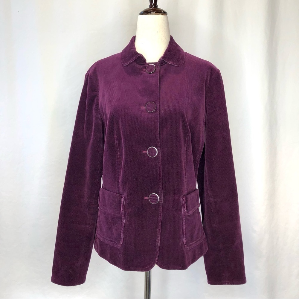 Talbots petite dark purple corduroy jacket 10P